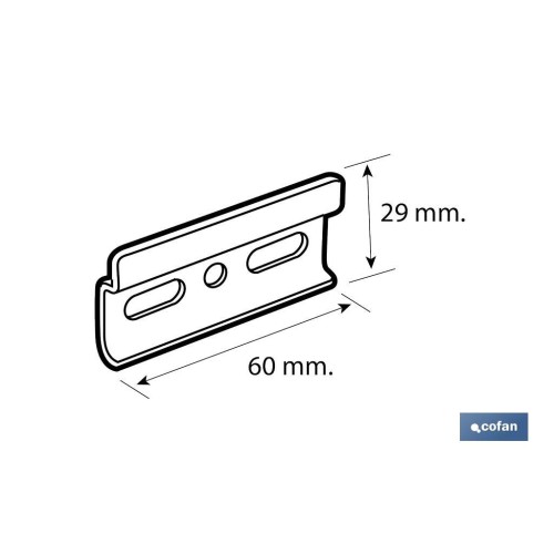 PLACA COLGADOR 60 MM