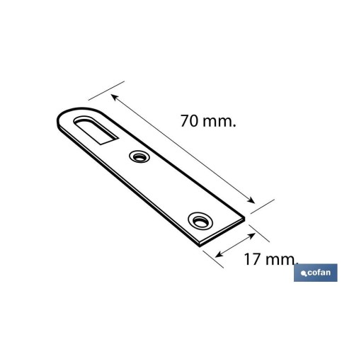 COLGADOR ZINCADO 17 X 70 MM