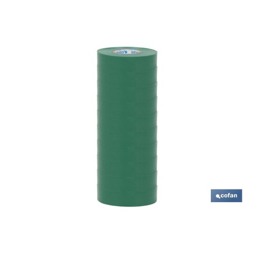 CINTA AISLANTE 180 Micras VERDE 19mmX20 Metros