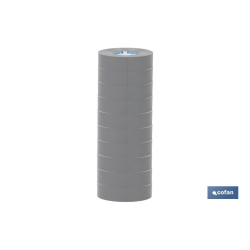 CINTA AISLANTE 180 Micras GRIS 19mmX20 Metros