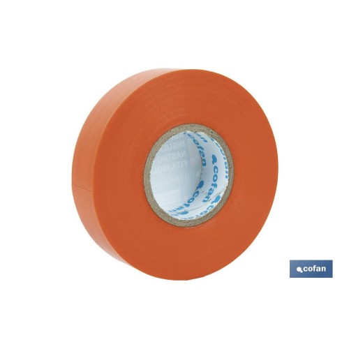 CINTA AISLANTE 180 Micras NARANJA 19mmX20 Metros