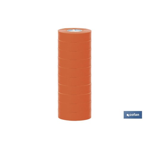 CINTA AISLANTE 180 Micras NARANJA 19mmX20 Metros
