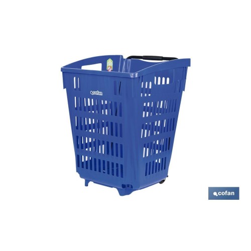 CESTA DE COMPRA CON RUEDAS Y ASA TELESCÓPICA 390X390X529 MM