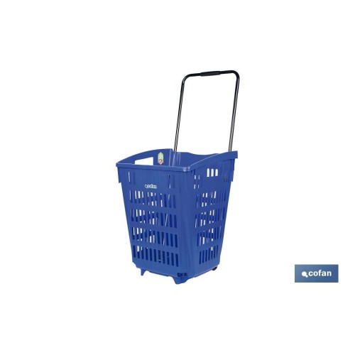 CESTA DE COMPRA CON RUEDAS Y ASA TELESCÓPICA 390X390X529 MM