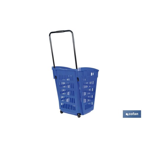 CESTA DE COMPRA CON RUEDAS Y ASA TELESCÓPICA 390X390X529 MM