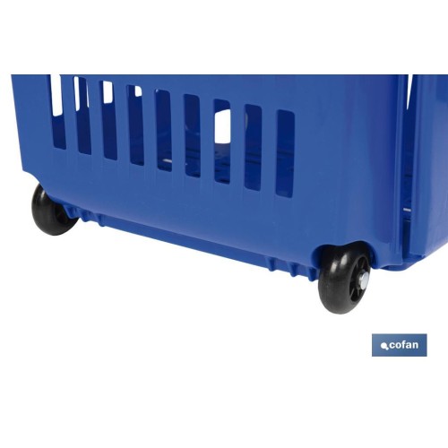 CESTA DE COMPRA CON RUEDAS Y ASA TELESCÓPICA 390X390X529 MM