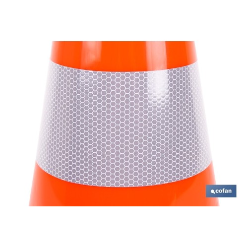 CONO NARANJA Y BLANCO 50 CM