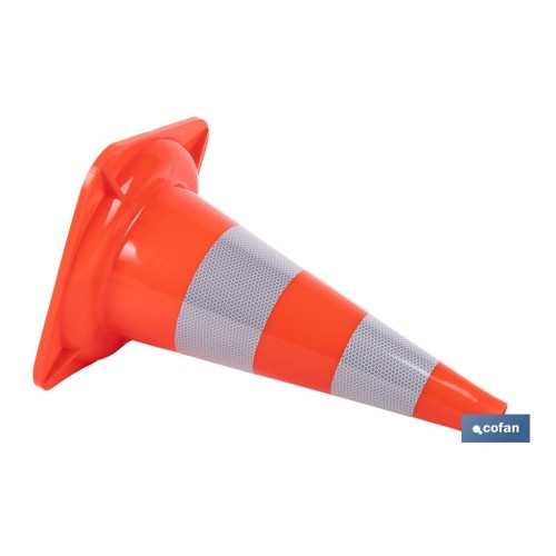 CONO NARANJA Y BLANCO 50 CM