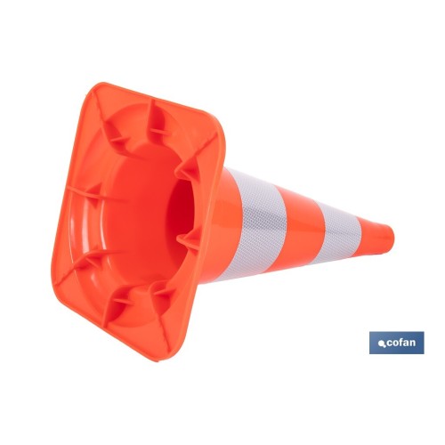 CONO NARANJA Y BLANCO 50 CM