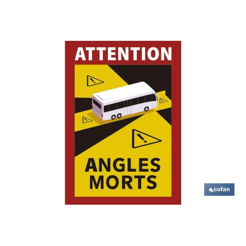 ETIQUETA ADHESIVA «ATTENTION ANGLES MORTS» CAMIONES VENTA UNITARIA