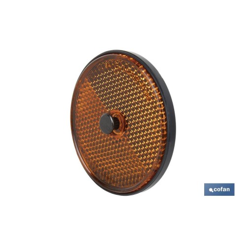 CATADIÓPTRICO REDONDO ÁMBAR Ø 60 MM CON TORNILLO