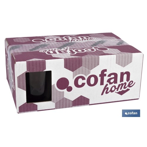 PACK 6 VASOS DE AGUA VIDRIO 30,5 CL COLOR PURPURA MODELO JADE