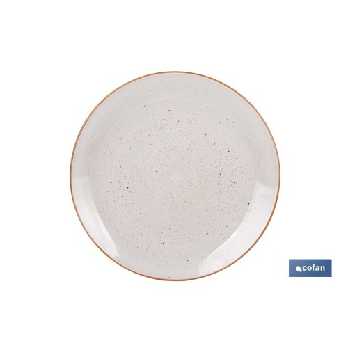 VAJILLA DE CERAMICA PINTADA A MANO BEIGE  ESMALTADO CON BORDE VINTAGE 16 PIEZAS