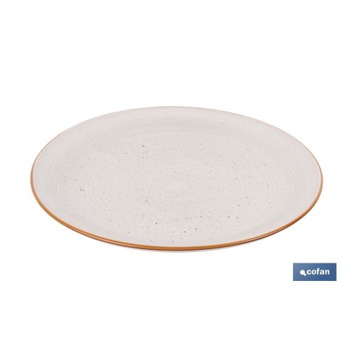 VAJILLA DE CERAMICA PINTADA A MANO BEIGE  ESMALTADO CON BORDE VINTAGE 16 PIEZAS