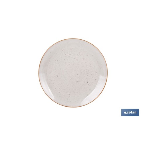 VAJILLA DE CERAMICA PINTADA A MANO BEIGE  ESMALTADO CON BORDE VINTAGE 16 PIEZAS