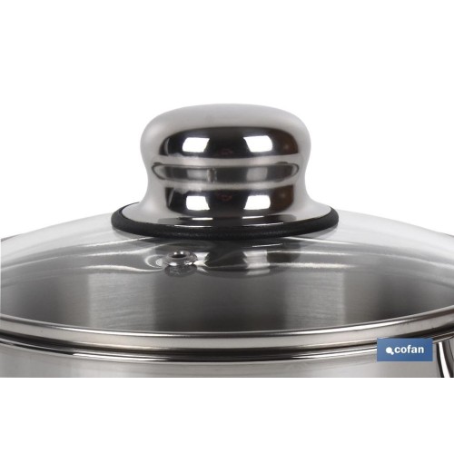 CACEROLA INOX INDUC. 1.3L MODELO POLENTA T/ VIDRIO Ø160 MM