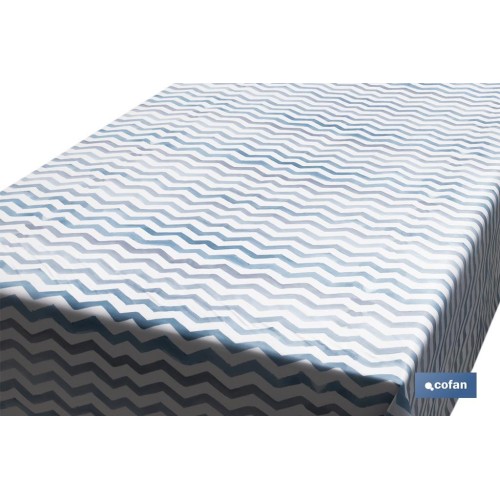 ROLLO MANTEL ANTIMANCHAS 1,40 x 25m 50% ALG/50% PVC.RAYADO