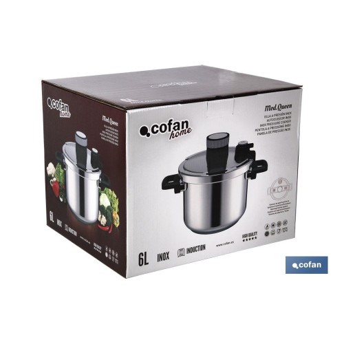 OLLA PRESIÓN 6L INOX INDUCCIÓN MODELO QUEEN