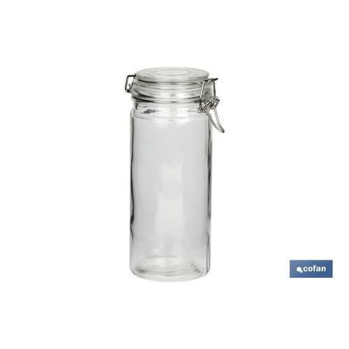 SET 4  FRASCOS CRISTAL+ CLIP ACERO 2100ML,1500ML,1150ML,750ML