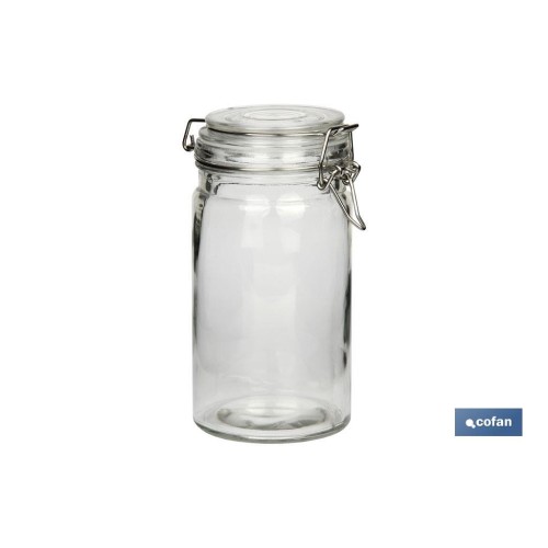 SET 4  FRASCOS CRISTAL+ CLIP ACERO 2100ML,1500ML,1150ML,750ML