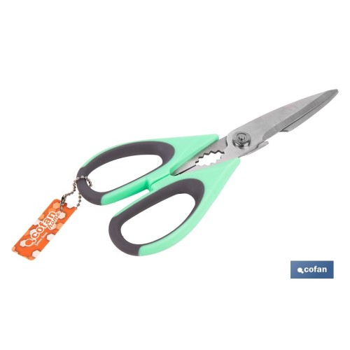 TIJERAS VERDES DE ACERO INOX. MODELO SENA 22 CM