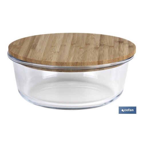 SET DE 2 RECIPIENTES DE BOROSILICATO CON TAPA DE BAMBÚ MODELO PANDA 620 ML - 950 ML