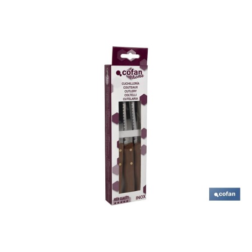 PACK 3 CUCHILLOS DE MADERA HOJA 10 cm