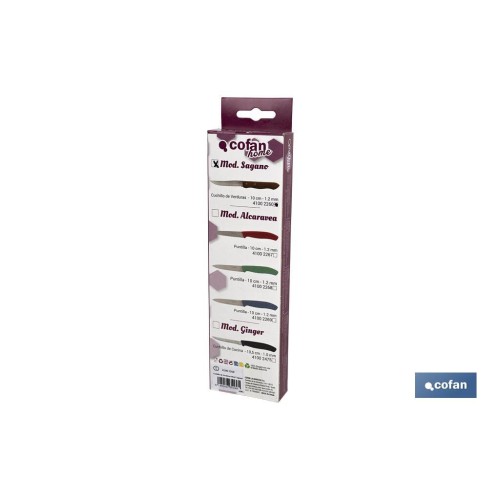 PACK 3 CUCHILLOS DE MADERA HOJA 10 cm
