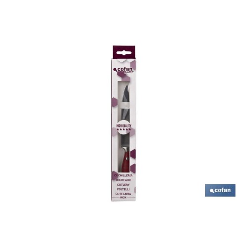 CUCHILLO VERDURAS  HOJA13cm MODELO AGUACEJO ROJO