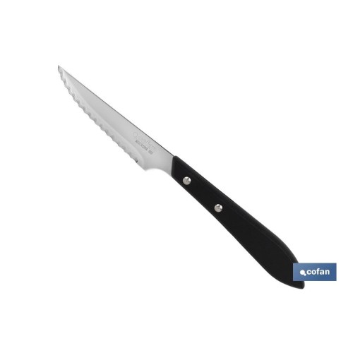 PACK 3 CUCHILLO CHULETERO MICRODENTADO HOJA 10cm  MODELO GULASH NEGRO