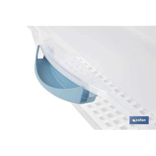 TARTERA RECTANGULAR AZUL OPACA PAVLOVA CON ASAS 38 X 28 X 13 CM