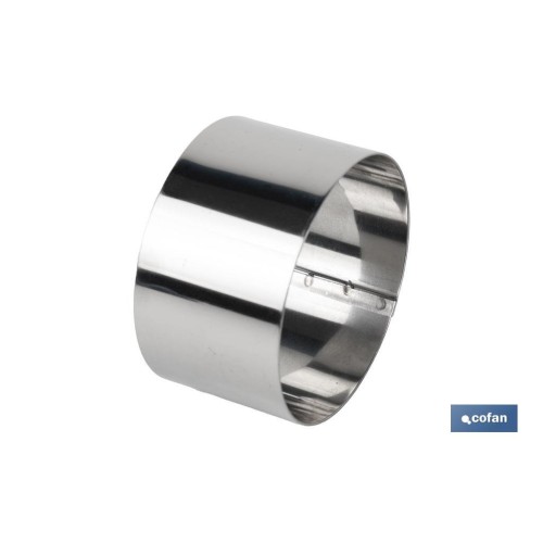 MOLDE REDONDO PARA EMPLATAR ACERO INOXIDABLE  8 X 4.5 CM