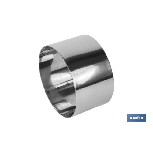 MOLDE REDONDO PARA EMPLATAR ACERO INOXIDABLE  8 X 4.5 CM