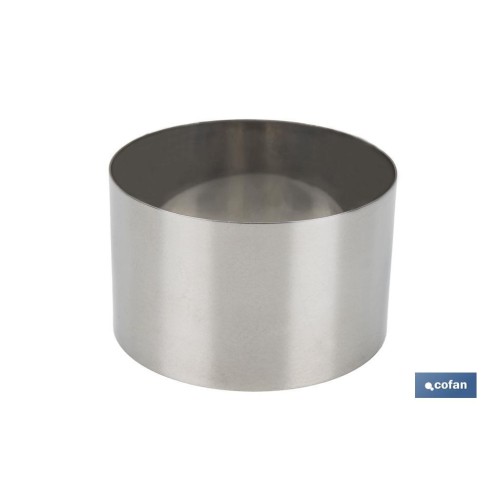 MOLDE REDONDO PARA EMPLATAR ACERO INOXIDABLE  10 X 6 CM
