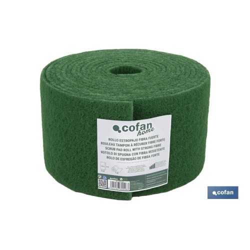 ROLLO ESTROPAJO FIBRA FUERTE VERDE 14X6 m