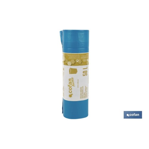 BOLSA DE BASURA  AUTOCIERRE PERFUMADA  70 X70 CM G.120 COLOR AZUL10 UDS 50L