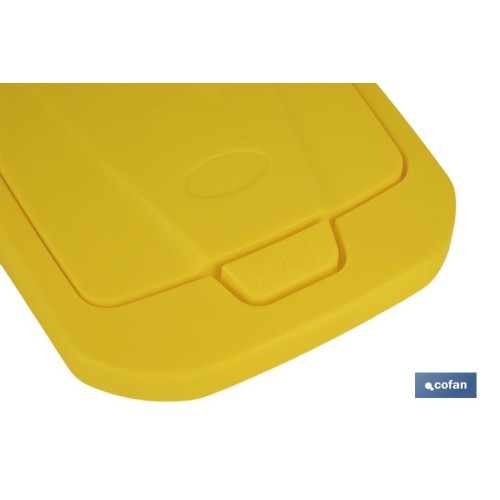 CUBO DE BASURA PARA RECICLAR 15 LITROS  COLOR AMARILLO 20 X 31 X 42 CM