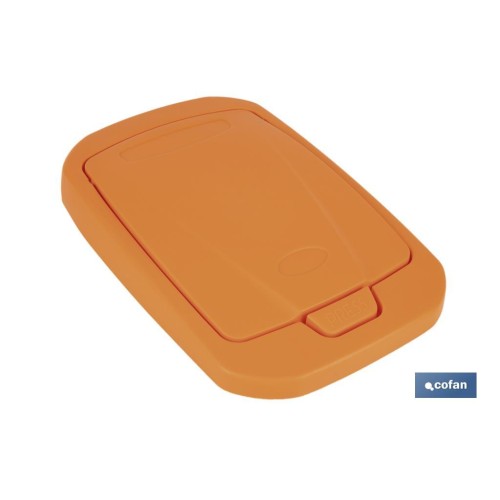 CUBO DE BASURA PARA RECICLAR 15 LITROS  COLOR NARANJA 20 X 31 X 42 CM