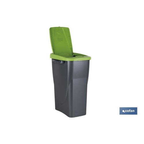 CUBO DE BASURA PARA RECICLAR 15 LITROS  COLOR VERDE 20 X 31 X 42 CM