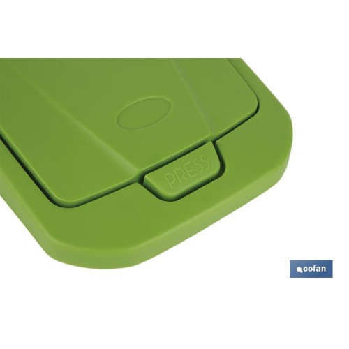 CUBO DE BASURA PARA RECICLAR 15 LITROS  COLOR VERDE 20 X 31 X 42 CM
