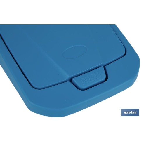 CUBO DE BASURA PARA RECICLAR 15 LITROS  COLOR AZUL 20 X 31  X 42 CM