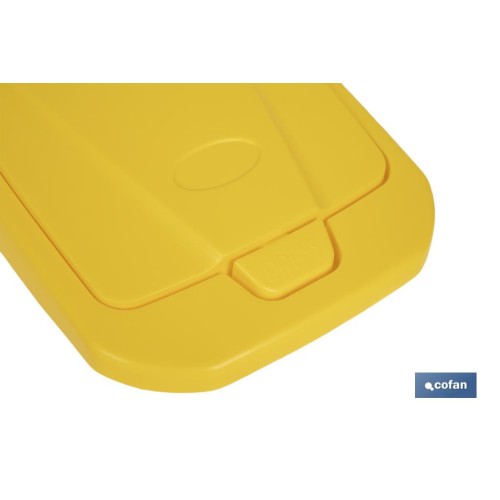 CUBO DE BASURA PARA RECICLAR 25 LITROS  COLOR AMARILLO 21.5 X 36 X 51 CM