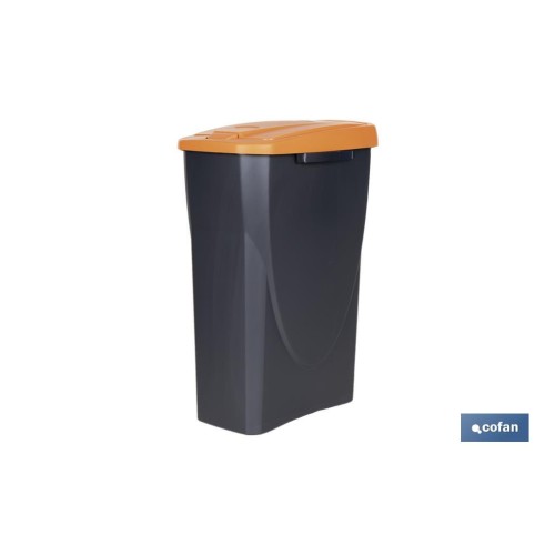 CUBO DE BASURA PARA RECICLAR 25 LITROS  COLOR NARANJA 21.5 X 36 X 51 CM