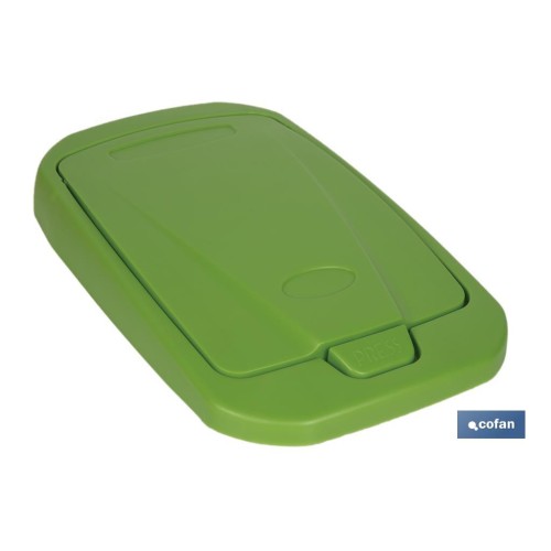 CUBO DE BASURA PARA RECICLAR 25 LITROS  COLOR VERDE 21.5 X 36 X 51 CM