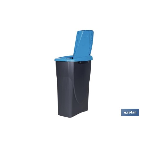CUBO DE BASURA PARA RECICLAR 25 LITROS  COLOR AZUL 21.5 X 36 X 51 CM