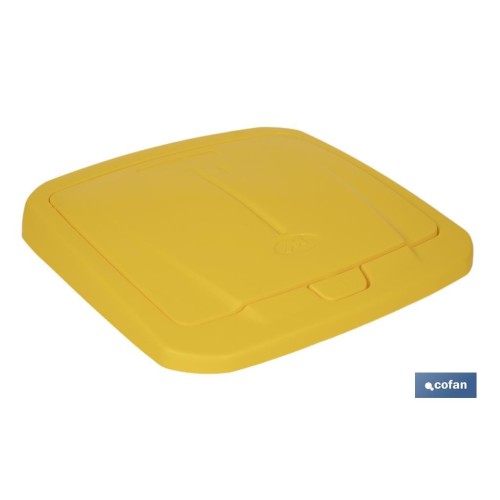 CUBO DE BASURA PARA RECICLAR 45 LITROS  COLOR AMARILLO 36.5 X 36 X 51  CM