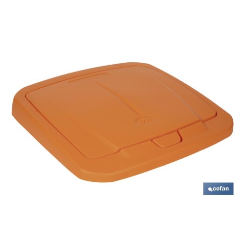CUBO DE BASURA PARA RECICLAR 45 LITROS  COLOR NARANJA 36.5 X 36 X 51  CM