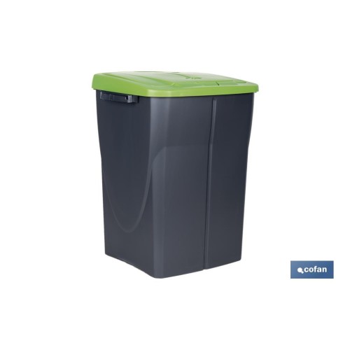 CUBO DE BASURA PARA RECICLAR 45 LITROS  COLOR VERDE 36.5 X 36 X 51  CM