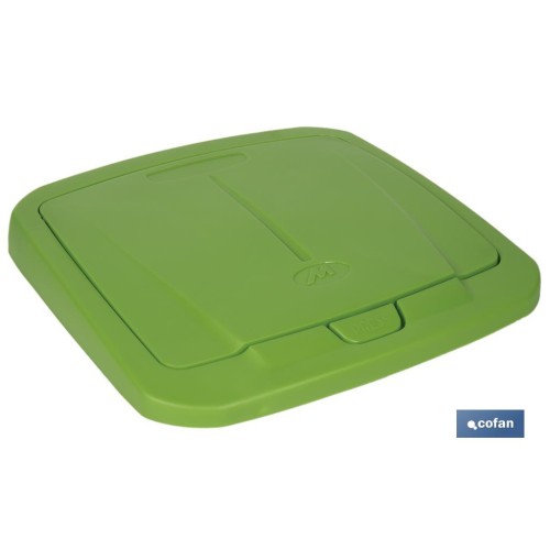 CUBO DE BASURA PARA RECICLAR 45 LITROS  COLOR VERDE 36.5 X 36 X 51  CM
