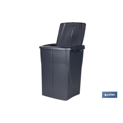 CUBO DE BASURA PARA RECICLAR 45 LITROS  COLOR GRIS 36.5 X 36 X 51  CM